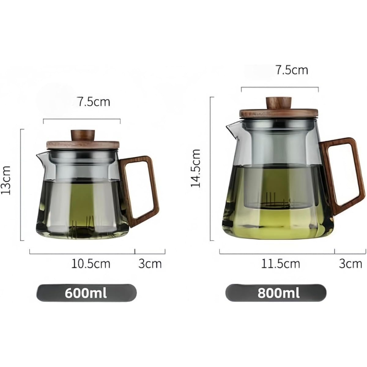 Amazon.co.jp: Zxyler 日本製耐熱ガラス急須 透明紅茶ポット 木製蓋