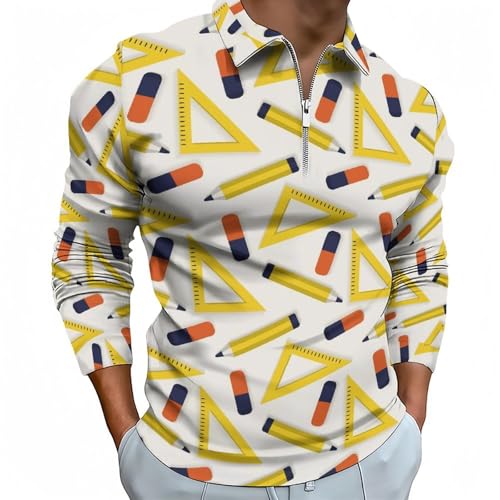 Polo à manches longues homme t-shirt golf décontracté zippé