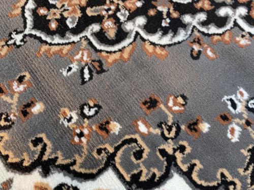 Image of TTC THREAD & TEXTURE CARPET Traditional Comfort: Power-Loomed Carpets for Living Room- Every Space Area Rug Color Grey Size 6x8 Feet (180x235cm)