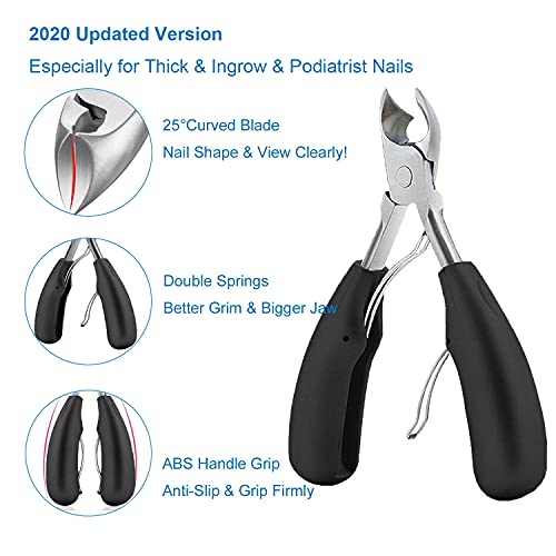 Thick Toenail Clippers, Mens Nail Clippers For Large Big Thick Nail And Toenail Senior Nail Clippers With Easy Grip Rubber Handle For Podiatrist/Ingrown/Seniors/Adult #TOP1
