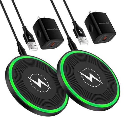 Tapis de charge sans fil 15W ultra-fin avec adaptateur QC pour Google Pixel et Galaxy