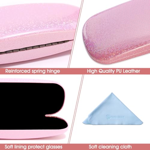 Image of PERFECTSIGHT Hard Shell Eyeglasses Case, Kawaii Protective Glasses Case for Kids, Cute Eyeglass Case for Women Men Girls
