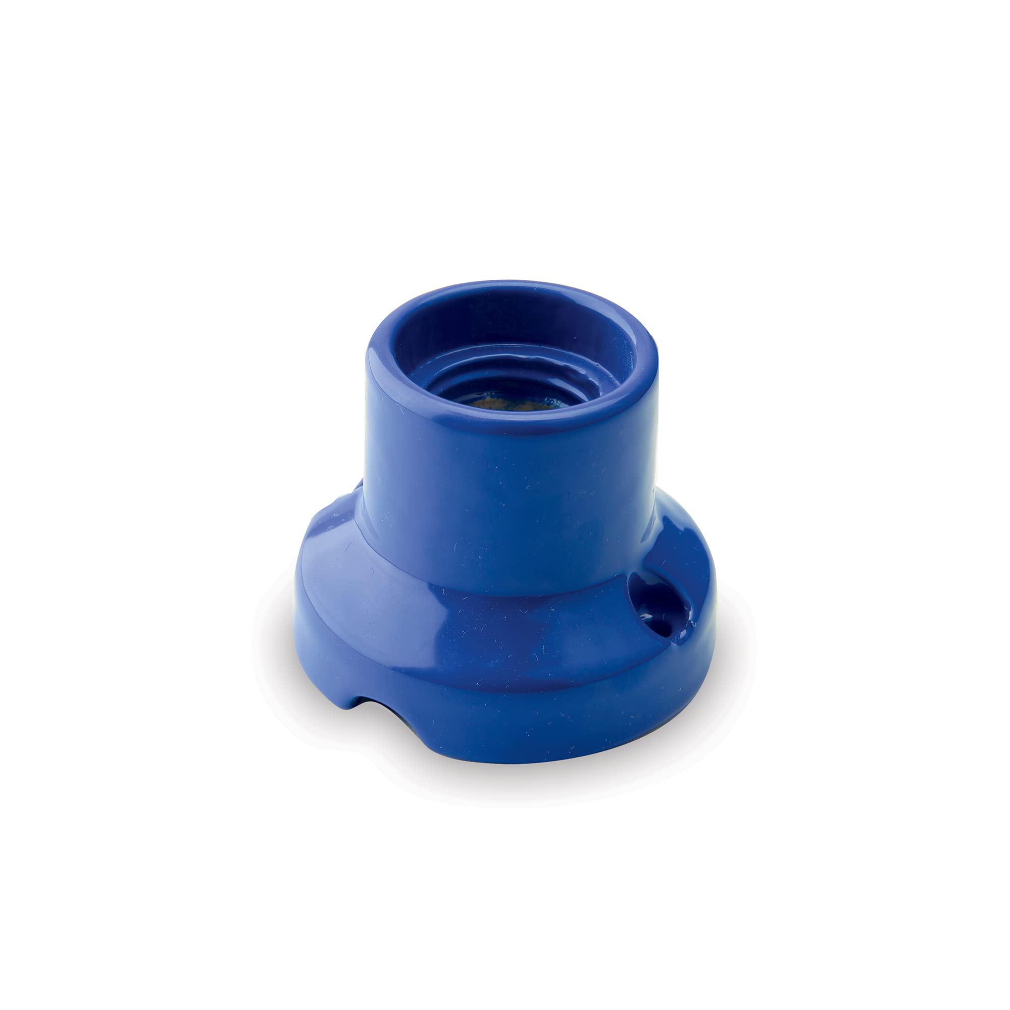 AMARCORDS - Lampholder in Porcelain, E27 Fitting, Vintage Color lamp Holder Base Blue
