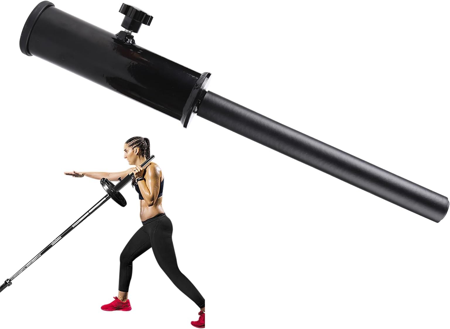Viking Press Landmine Handle Attachment for 2-Inch Olympic Barbell, Home Gym Strength Training Equipment, Straight Bar Landmine Handle Attachment for Deadlift Squat, Single Arm Row, Press Workout