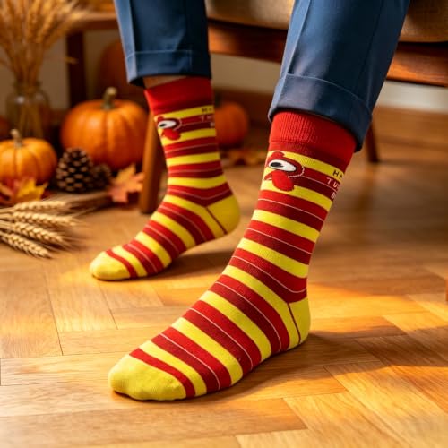 Thanksgiving Turkey Socks Men Women 3 Pairs Striped Cotton Blend Support - image 3