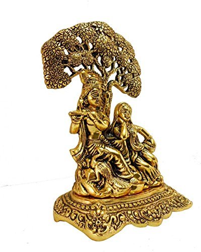 Image of Lavanaya Silver Presents - Gold Plated Radha Krishna God Idol Statue | Showpiece with Premium Gift Box - Perfect for Marriage Anniversary, Wedding, Housewarming, and Birthday Gifting