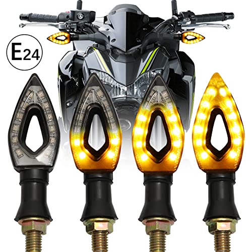 【Alta luminosità】 - Ogni indicatore di direzione ha 12 LED ambra super luminosi per la massima visibilità, prestazioni stabili, buon effetto di lavoro, lunga durata, bassa generazione di calore e basso consumo energetico. può garantire la tua sicurezza per la guida. Modalità fluente dinamiche, design accattivante, ottimo per l'utilizzo di indicatori di direzione e indicatori