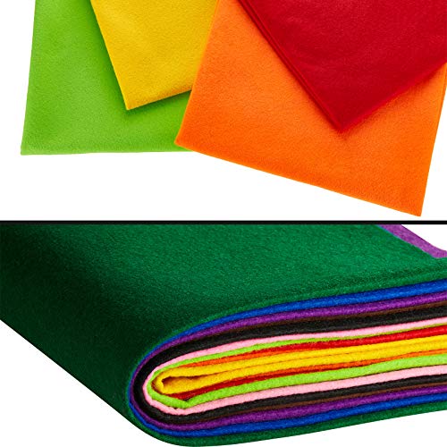 Image of WILLBOND 12 Pcs Large Felt Sheets 37 x 20 Inch 1.2 mm Fresh Color