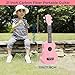 21 Inch Carbon Fibre Kids Toddler Child Children Acoustic Guitar Ukulele Musical Instruments Ideal for 3-9 Year Old Boys Girls Gifts (Pink)