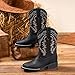 Parrosoo Toddler Cowboy Boots for Boys Cowgirl Kids Western Boot Girls Riding Shoes Size 9 Square Toe Wide Calf Boy Horse West Clothes Cow Horseback Low Heel Hunting Fashion(8902 Black 9)