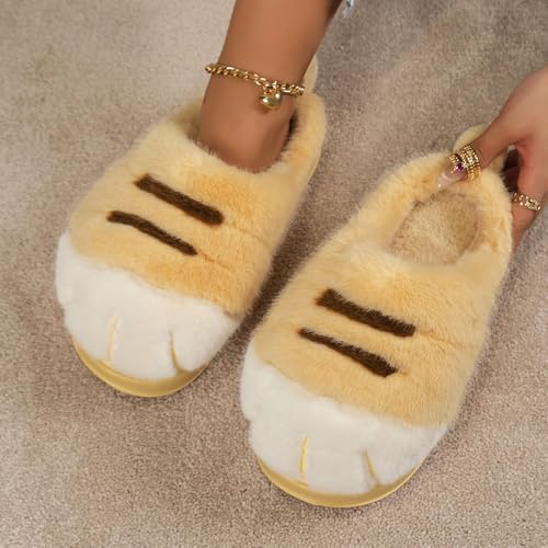 Cat Paw Slippers for Women, Cozy Plush Memory Foam, Non-Slip PVC Sole, Cute Cat Feet Design, Warm Fuzzy Slippers for Indoor & Outdoor Use, Great Gift for Cat Lovers4