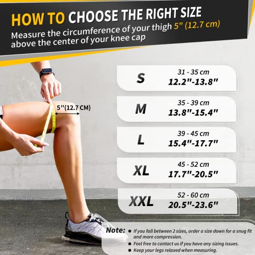 Cambivo Knee Braces For Knee Pain, 2 Pack Knee Compression Sleeves, Knee Support With Side Stabilizers & Patella Gel Pad For Workout, Knee Pain Relief, Arthritis（Medium, Sts-Blue） #TOP1