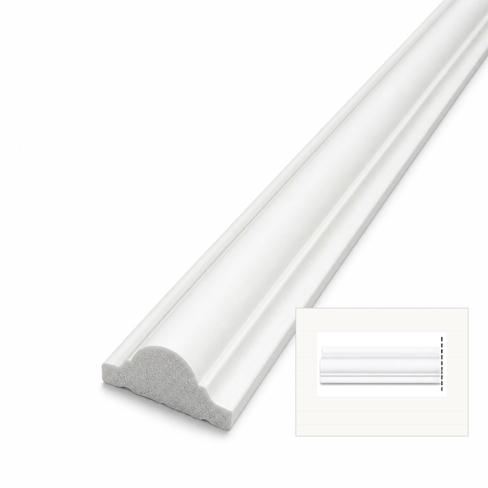DECOVISION Wall Moulding 1Pc - Sofia Paintable, 2.5cm x 240cm, Straight Cut