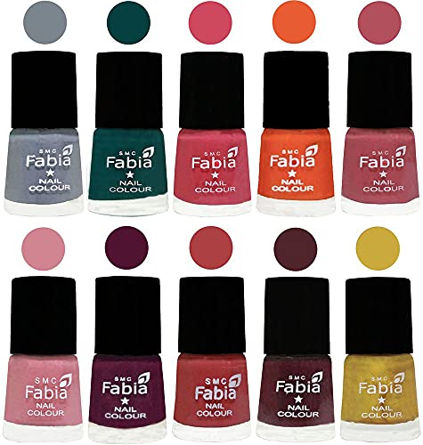 Image of ALL IN ONE (PACK OF 10), Long Lasting Glossy Nail Polish, 6 ml Each, All Vibrant Colours,02086