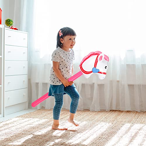2PCS-Inflatable-Stick-Horse-Inflatable-Horse-Head-on-Stick-Horse-Costume-Pony-Halloween-Western-Cowboy-Horse-Baby-Shower-Birthday-Party-Decorations-Supplies-Favors-37-Inches-RedPink