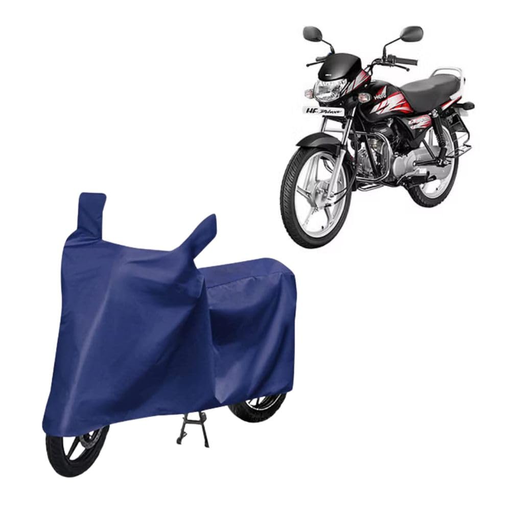 AutoHutch Bike Body Cover Compatible with Hero HF Deluxe i3s | Water Resistant | Dustproof | UV Protection | Best Motorcycle Cover for All Season Weather with Interlock Stitch - Navy Blue