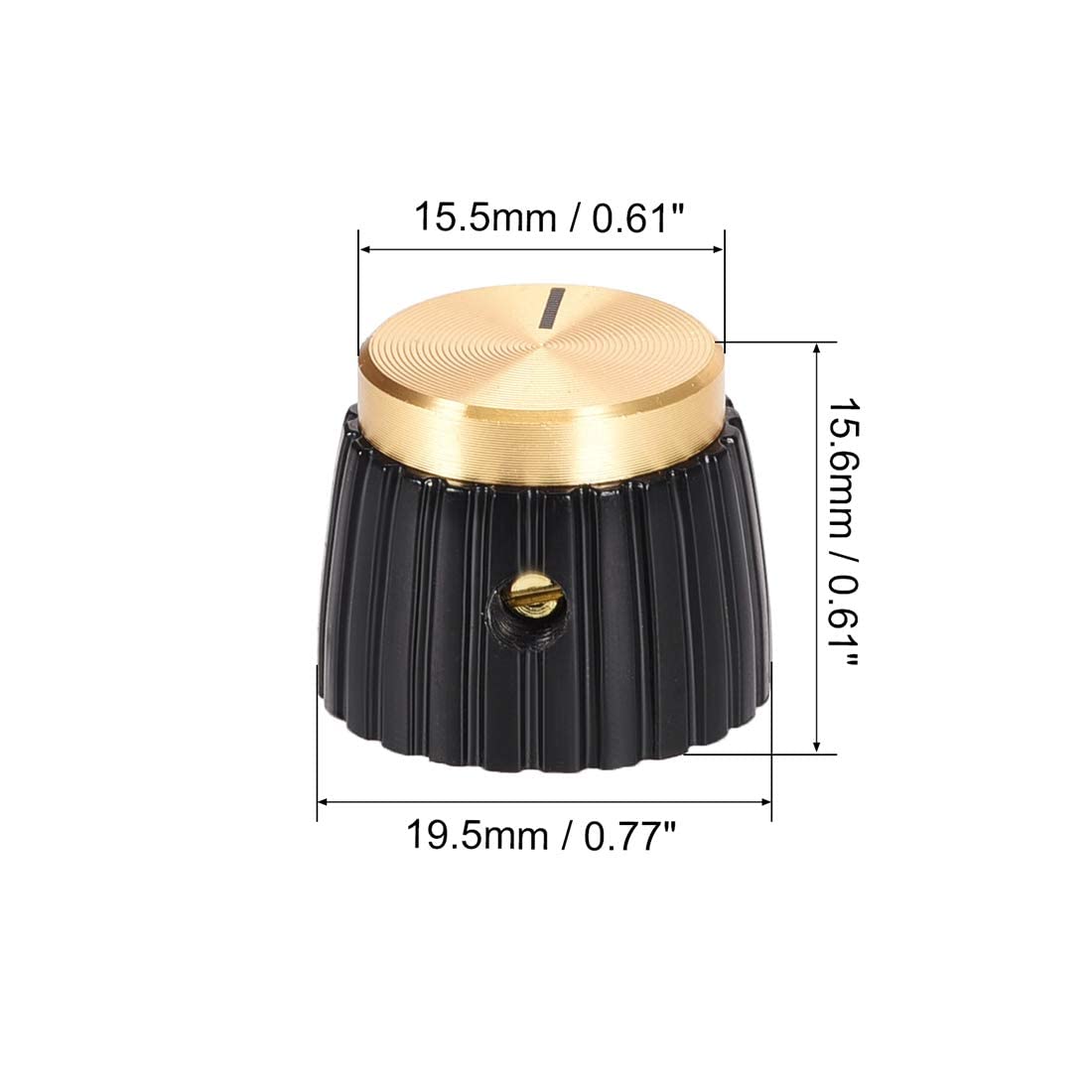 XYWHPGV Potentiometer Knob -Style Amplifier Replacement Button Black with Gold Cap Volume Control Button(d74c4 a5361 a0dbc 75372 43585 d8ec8