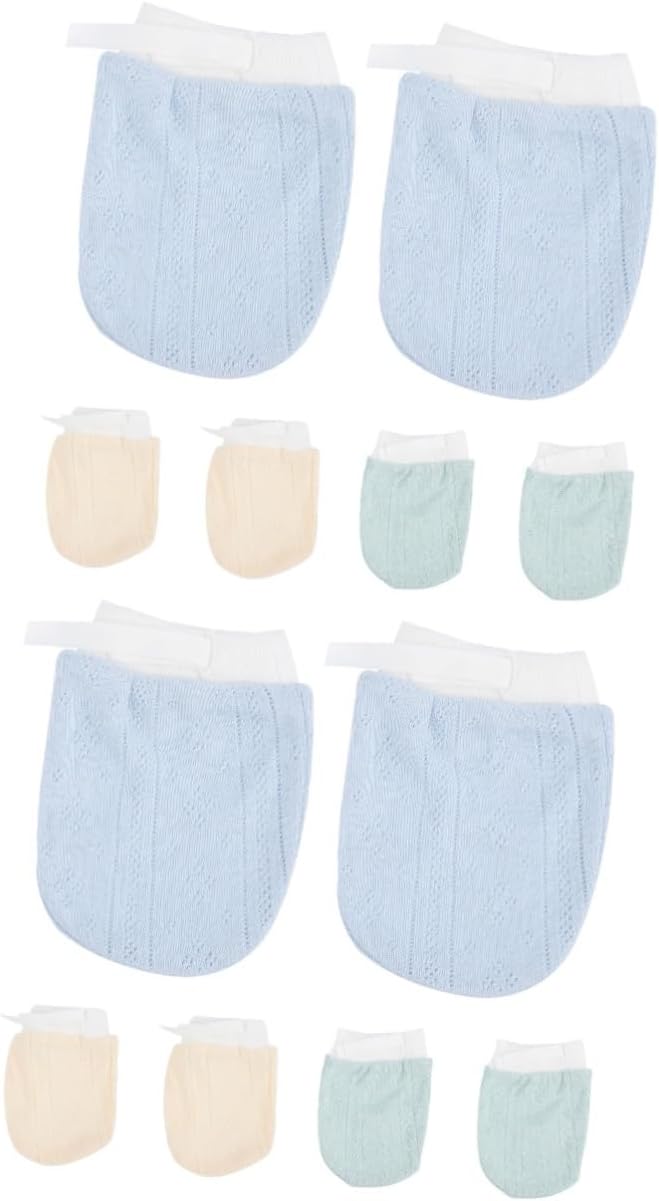 LIFKOME 6pairs Breathable Mittens Unisex Soft No Scratch Gloves for Newborns Elastic Wrist Design for Thumb Sucking and Gentle Care