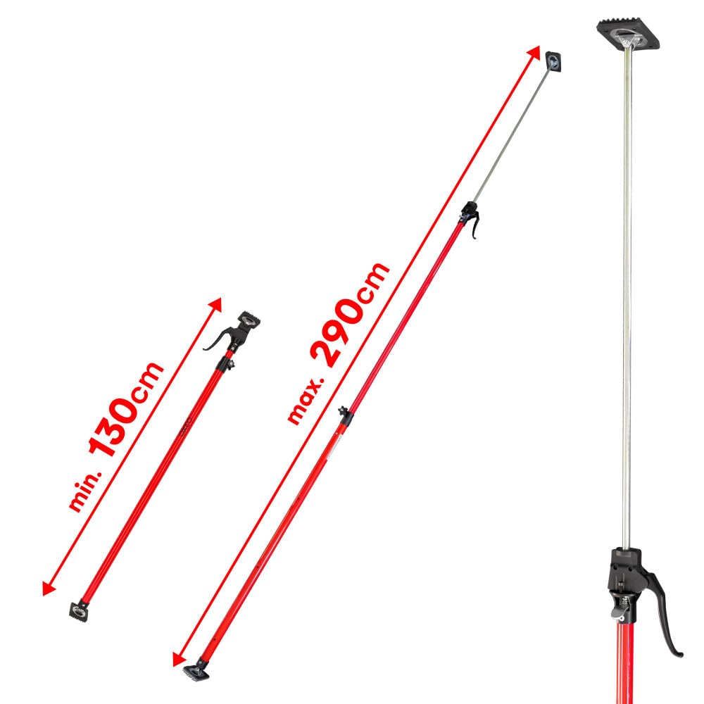 Oxeo Etai de Soutien télescopique à Pompe X2 - Hauteur 115 à 290cm - Charge Max 40kg – renforcé gâchette Aluminium Tube Acier