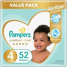Pampers Premium Care 4 52pc S   Disposable Nappy Diaper White