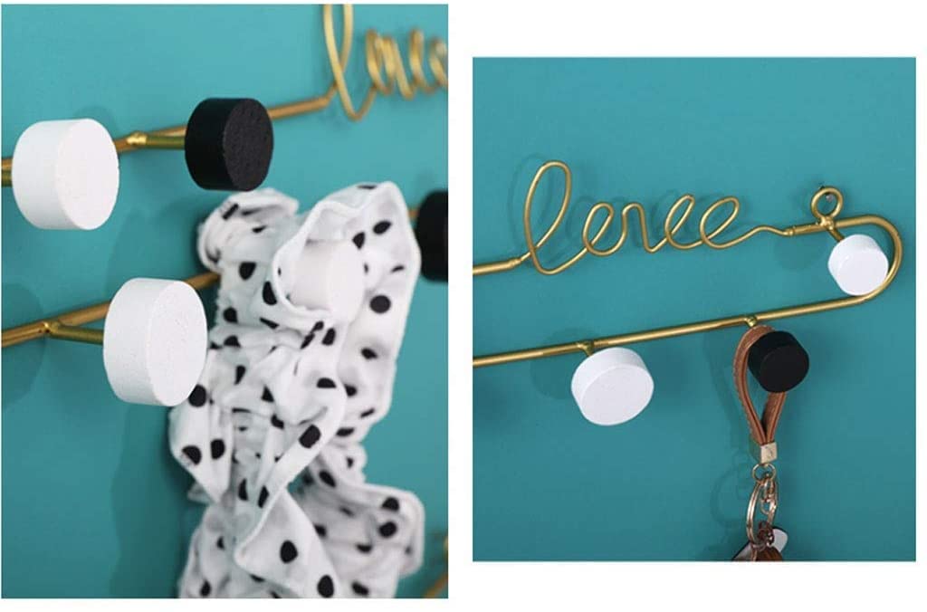 Ganci per Asciugamani, 7 Ganci Appendiabiti da Parete, Appendiabiti in Metallo, Supporto in Legno, Ingresso, Camera da Letto, Bagno, Decorazione per la casa, Gancio a Binario
