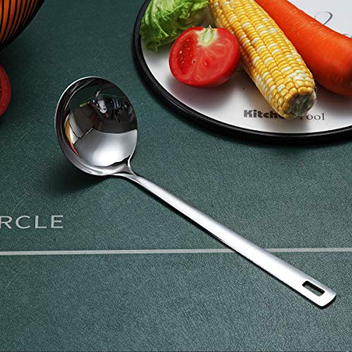 Stainless Steel Ladle, Berglander Soup Ladle, Cooking Ladle, Kitchen Ladle, Metal Soup Spoon For Cooking Non-Stick And Heat Resistant, Dishwasher