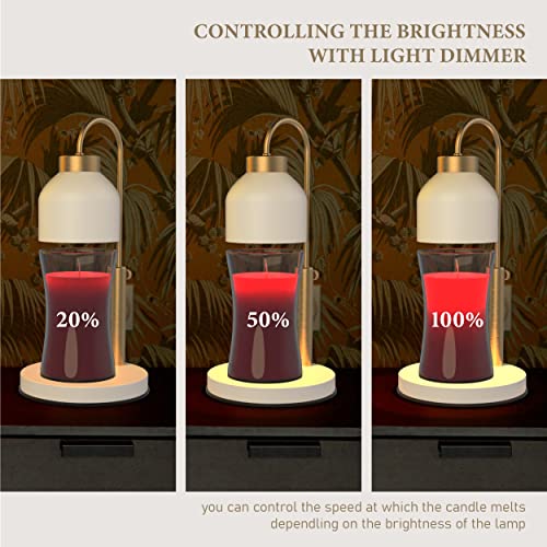 Aikut Candle Warmer Lamp, With 2 Bulbs,Timer & Dimmer,Compatible With Large Yankee Candle Jars,3 Wick Candles,Height Adjustable Electric Top Candle Melter,White,110-120V #TOP4