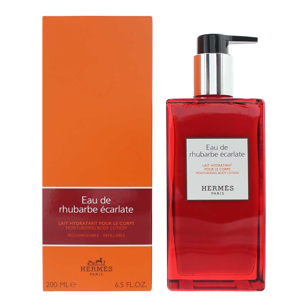 Hermes Eau De Rhubarbe Écarlate Refillable Moisturizing Body Lotion for Men, 6.5 Ounce
