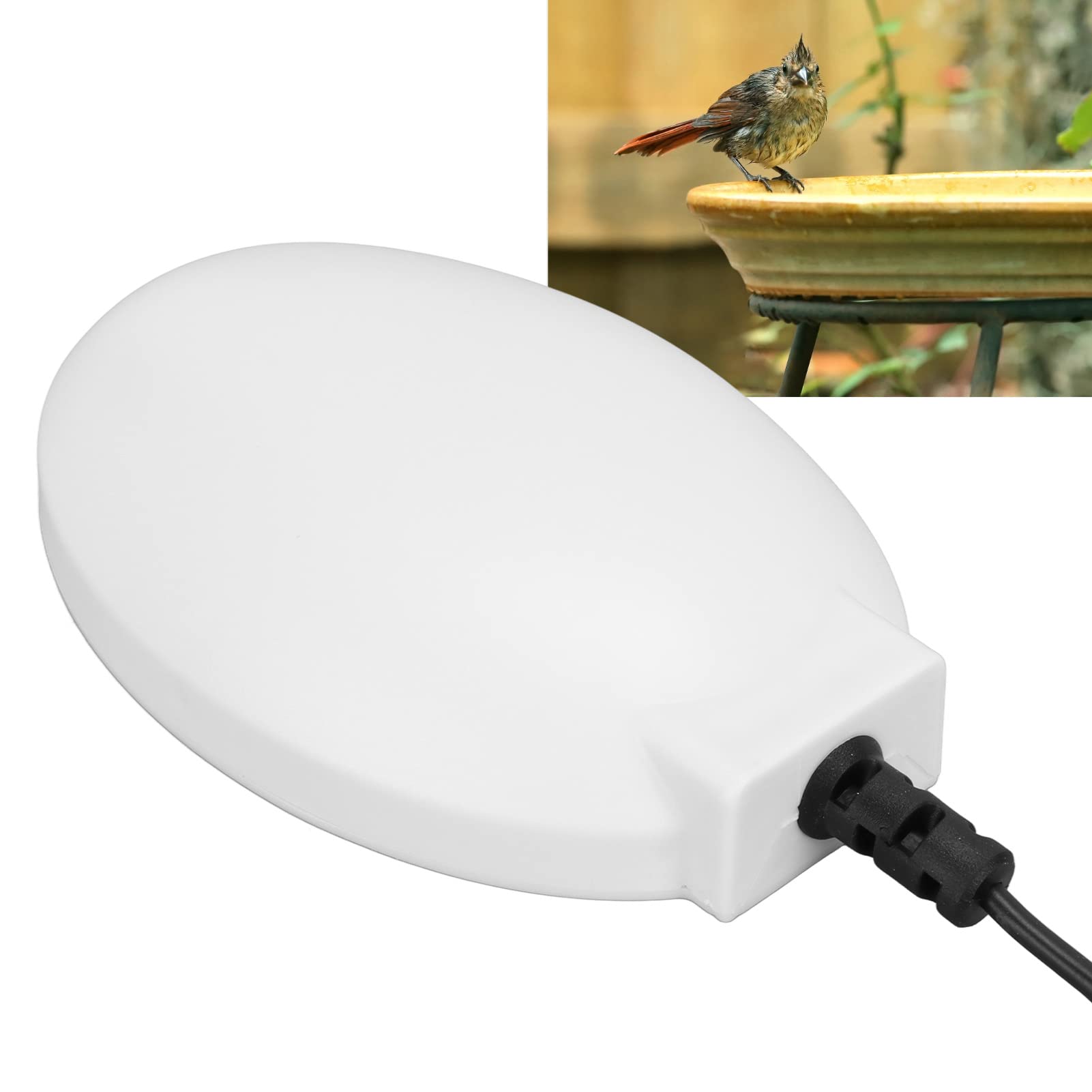 Vogelbad-Heizung, 35 ℃ Thermostatisch Gesteuerter Vogelbad-Enteiser für den Außenbereich Im Winter, USB-Plug-and-Play-Vogelbad-Warmwasserbereiter für Terrasse, Hof und Rasen