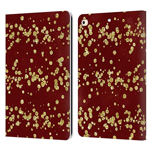 Étui portefeuille cuir iPad 9.7 2017 2018 Haroulita Crystalls d'or housse