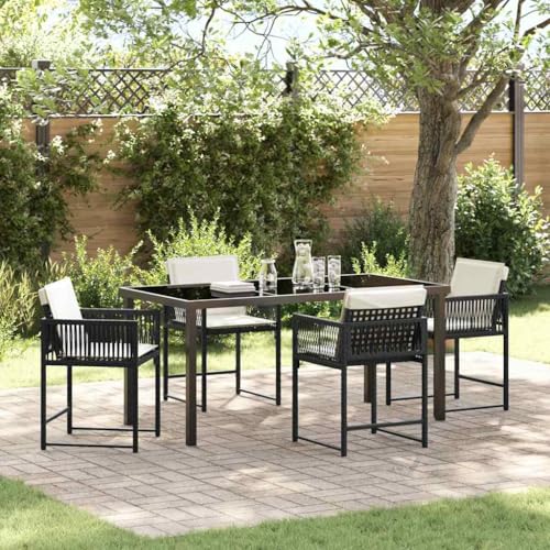 INLIFE Garten Essgruppe 5 pcs Schwarz...