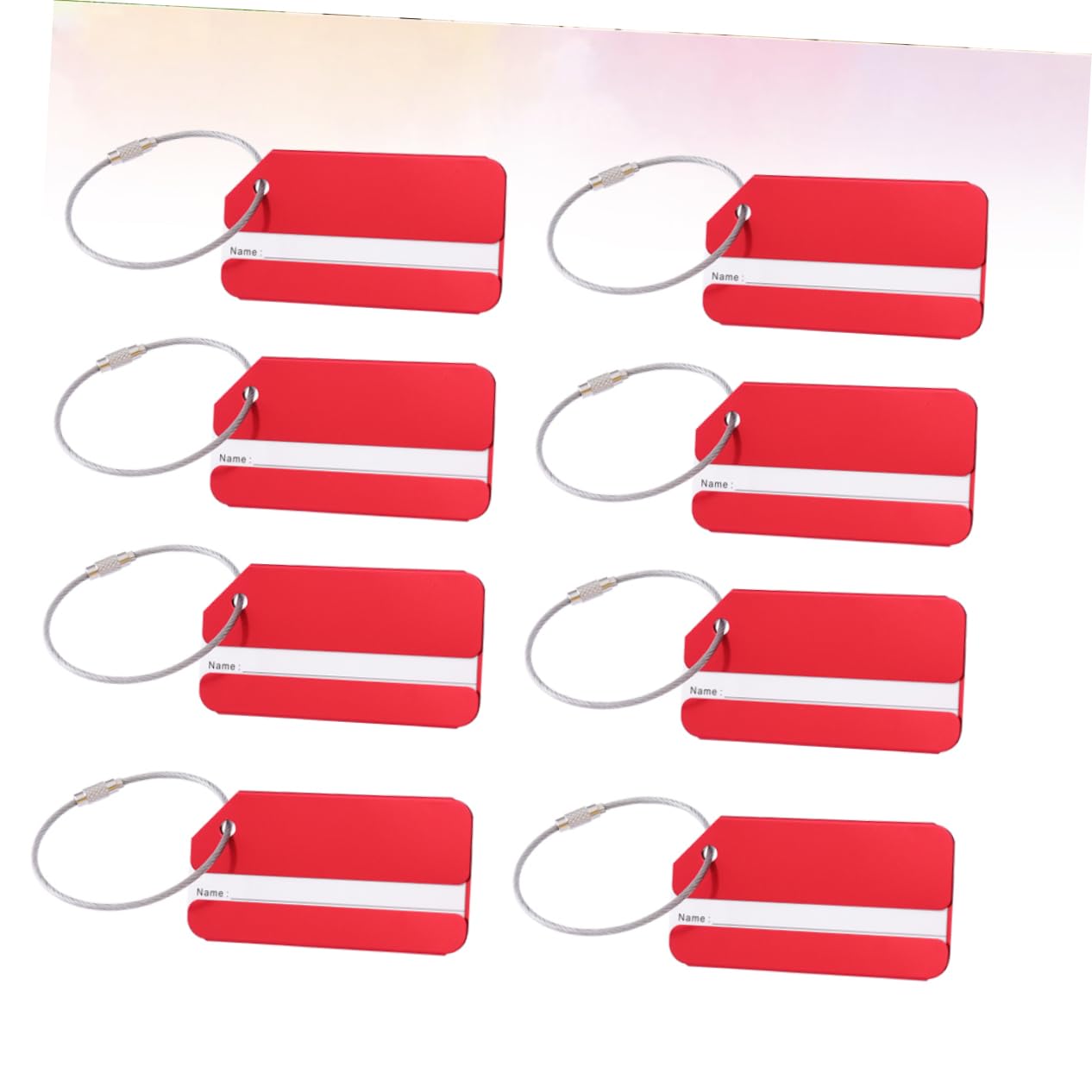 SHERCHPRY 30pezzi Etichette Per Bagaglio Alluminio Multicolore Targhette Per Valigia e Borsa Personalizzabili Con e Indirizzo Per Viaggi e Crociere Rosso
