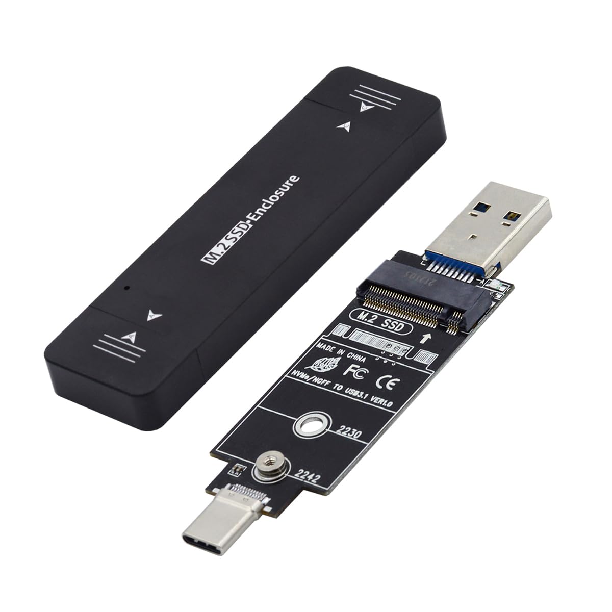 10Gbps Combo Type-C USB3.0 to NVME M-Key M.2 SATA SSD PCBA Case 2242/2230mm Adapter RTL9210B Chipset-image-44