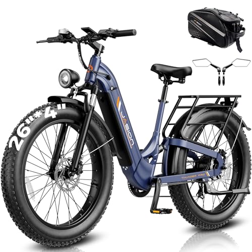 Image of Jasion Thunder /PRO /ST Electric Bike,2000W /1800W Peak Ebikes for Adults,26''Fat Tire Best Ebike for Men,90 /80 Miles with 1040Wh /864Wh Battery,35 /30+MPH Max Speed Bicycles,500 /400LB Capacity
