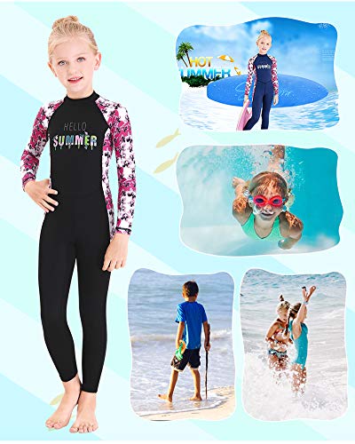 Full Body Kids Swimsuit One Piece Rash Guard Long Sleeve Wetsuit Skin for Girls Boys2