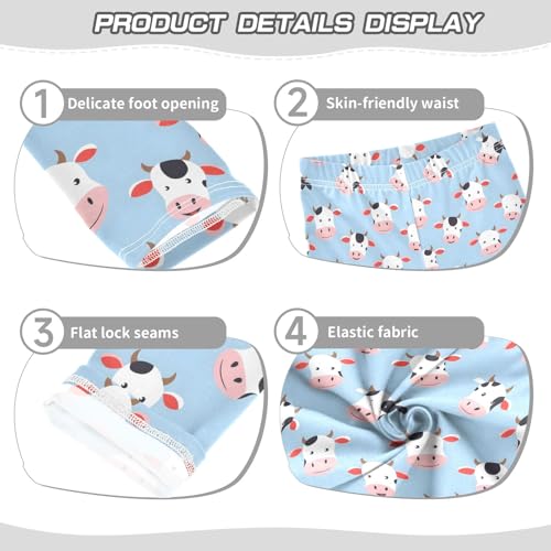 Cows Head Girls Leggings Kids Yoga Pants Athletic Tights Pants 4-10 Years3