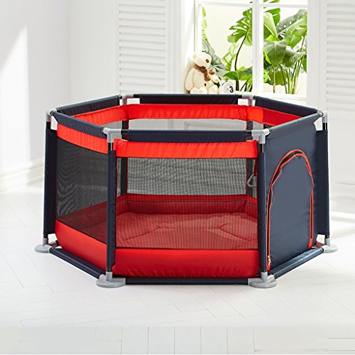 Cerca del Niño Baby Plays Baby Gateling Mat Indoor Playground Valla De Seguridad para Niños Hogar Portable Playpen (Color : Rojo)