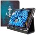 Produktbild kwmobile Huawei MediaPad T3 10 Hülle - Tablet Cover Case Schutzhülle für Huawei MediaPad T3 10 mit Ständer - Anker Landkarte Design Weiß Blau