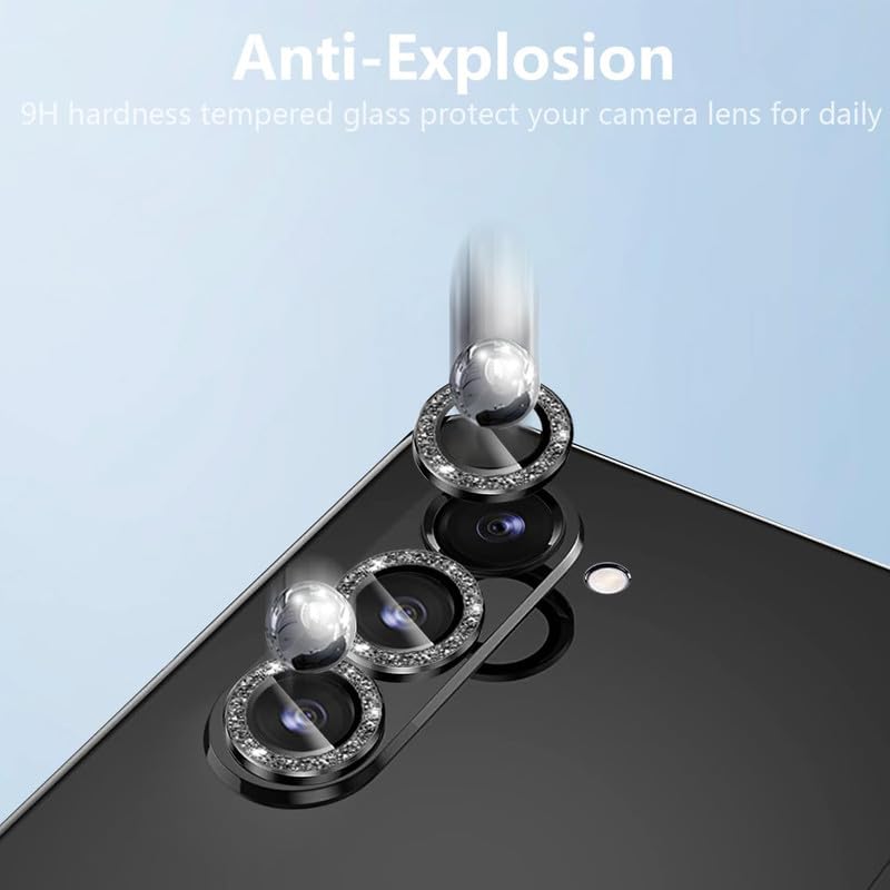 Image of for Z Fold 5 Camera Lens Protector Case Cover, Anti Scratch Ultra HD Tempered Metal Glass Camera Screen Protector Shockproof Film[Pack Of 3, Raimbow Diamond]