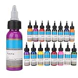 Juegos de tinta para tatuaje, 16 botellas de tinta de pigmento de larga duración para la fuente de tatuaje