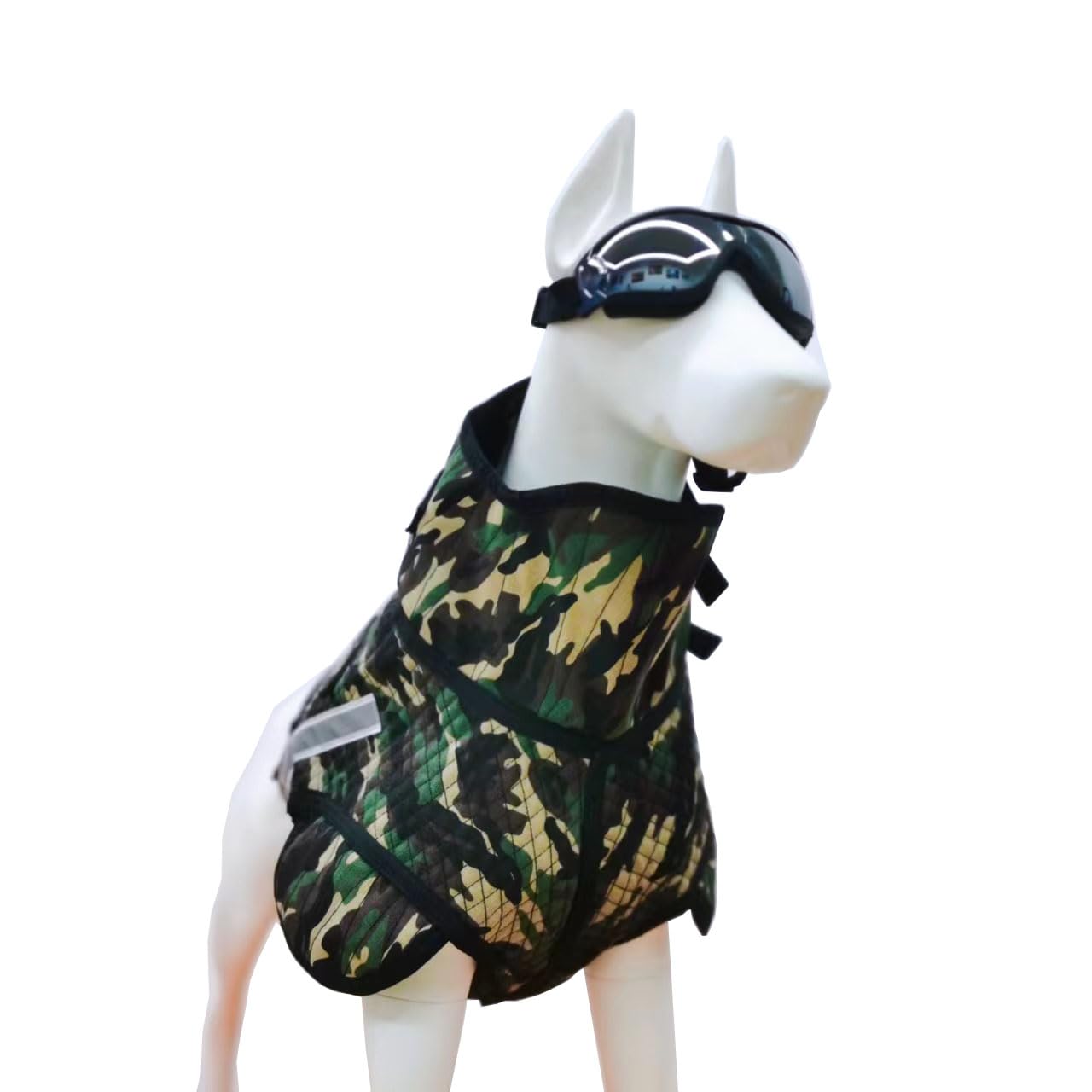 Adjustable Hunting Dog Vest with Collar Protection, Reflective Security Dog Clothes (Short Armor, XS)