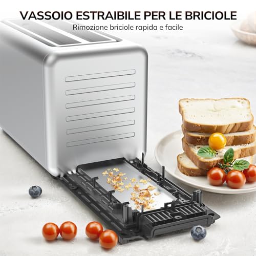 Keenstone Tostapane 4 Fette, Led Display Touch Screen E Funzione Memoria, Timer, Scongelamento E Riscaldamento, Tostapane In Acciaio Inox Con 6 Livelli Di Doratura, 5 Programmi Per Il Pane - 8
