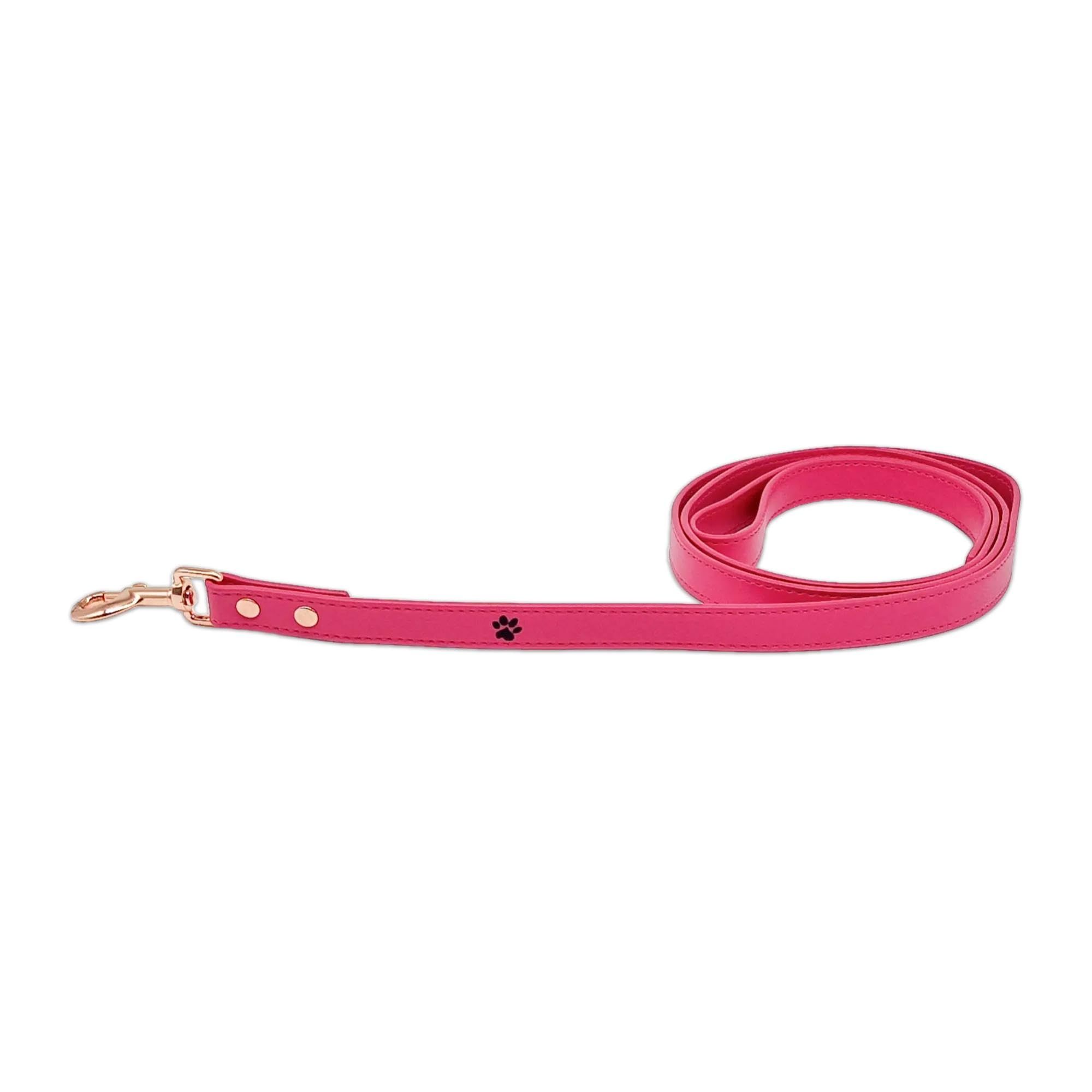 Laisse pour chien en cuir rose pastel Pretty Pink Paw My God pour promenade