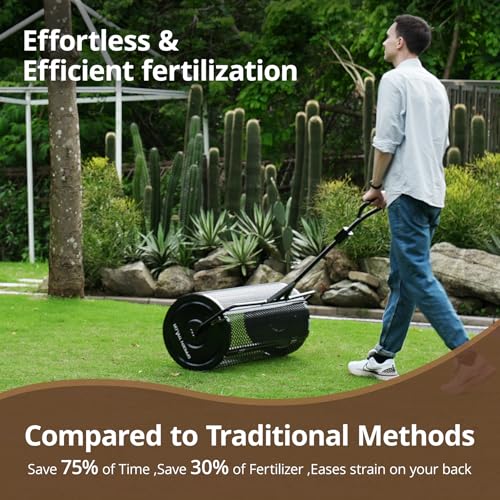 Image of Compost Spreader 24 Inch Peat Moss Spreader - Black