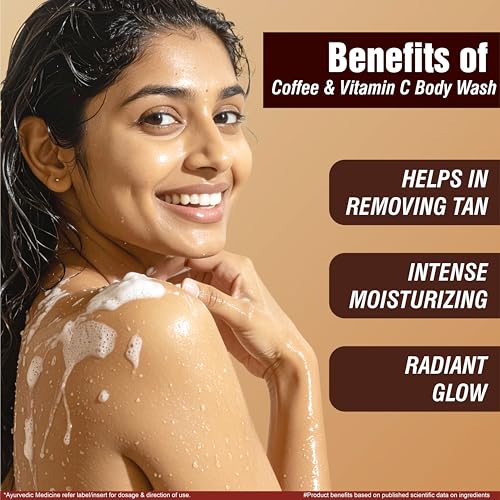 Image of Multani Naturals Coffee & Vitamin C Body Wash I Ayurvedic Body Wash for Men & Women - its Unisex I Herbal Body Cleanser for Skin Brightening, Reduce Skin Puffiness & Improves Skin Elasticity I Paraben Free I Sulphate Free I Kind to All Skin | Types I (270ml)