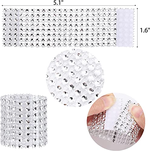 SYZOW 100pcs Rhinestone Napkin Rings, Silver Napkin Rings Buckles for Table Decorations Wedding, Dinner,Party, DIY Decoration - Image 2