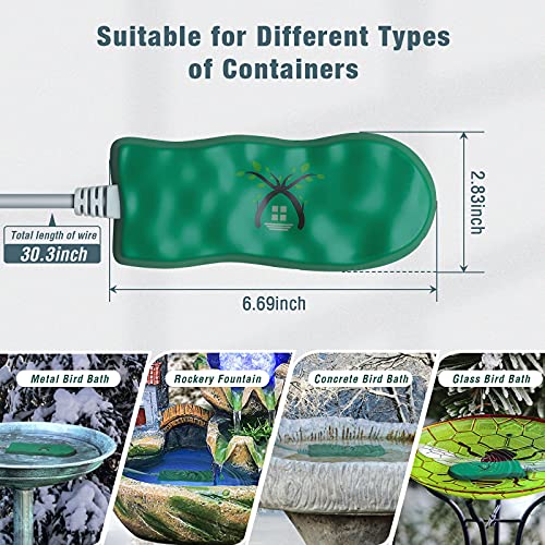 Soundfair Bird Bath Heater For Outdoor In Winter, Birdbath Deicer With Thermostatically Controlled Durable Perfect For Bird Bath Tabletop Fountains In Garden Lawn Patio Yard, 50W #TOP4