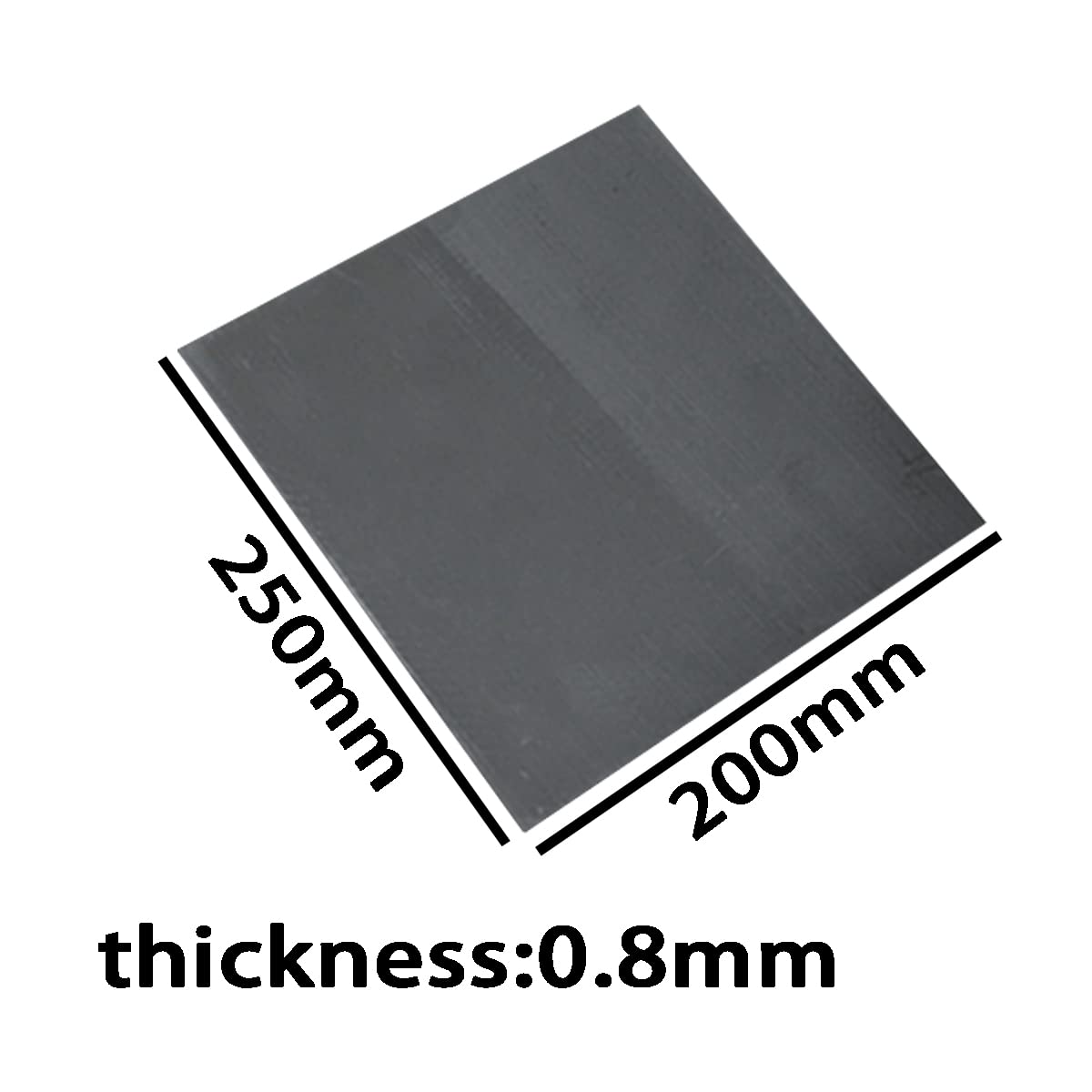 Płyta z folii grafitowej o wysokiej czystości do przewodzącego rozpraszania ciepła - 250 mm x 200 mm x 0,02 mm do 5 mm, 1 szt.(Thickness 0.8mm)