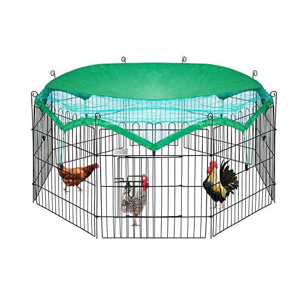 Destar 8 panel foldable outdoor backyard metal coop chicken cage enclosure duck rabbit cat crate playpen exercise pen with weather proof cover
