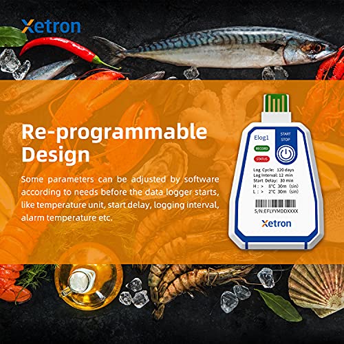 Xetron Single Use Temperature Data Logger 150 Day,Usb Temp Recorder,Disposable Data Logging Thermometer Automatic Continuous For Cold Supply Chain Transportation Of Medicine And Food Usw #TOP2